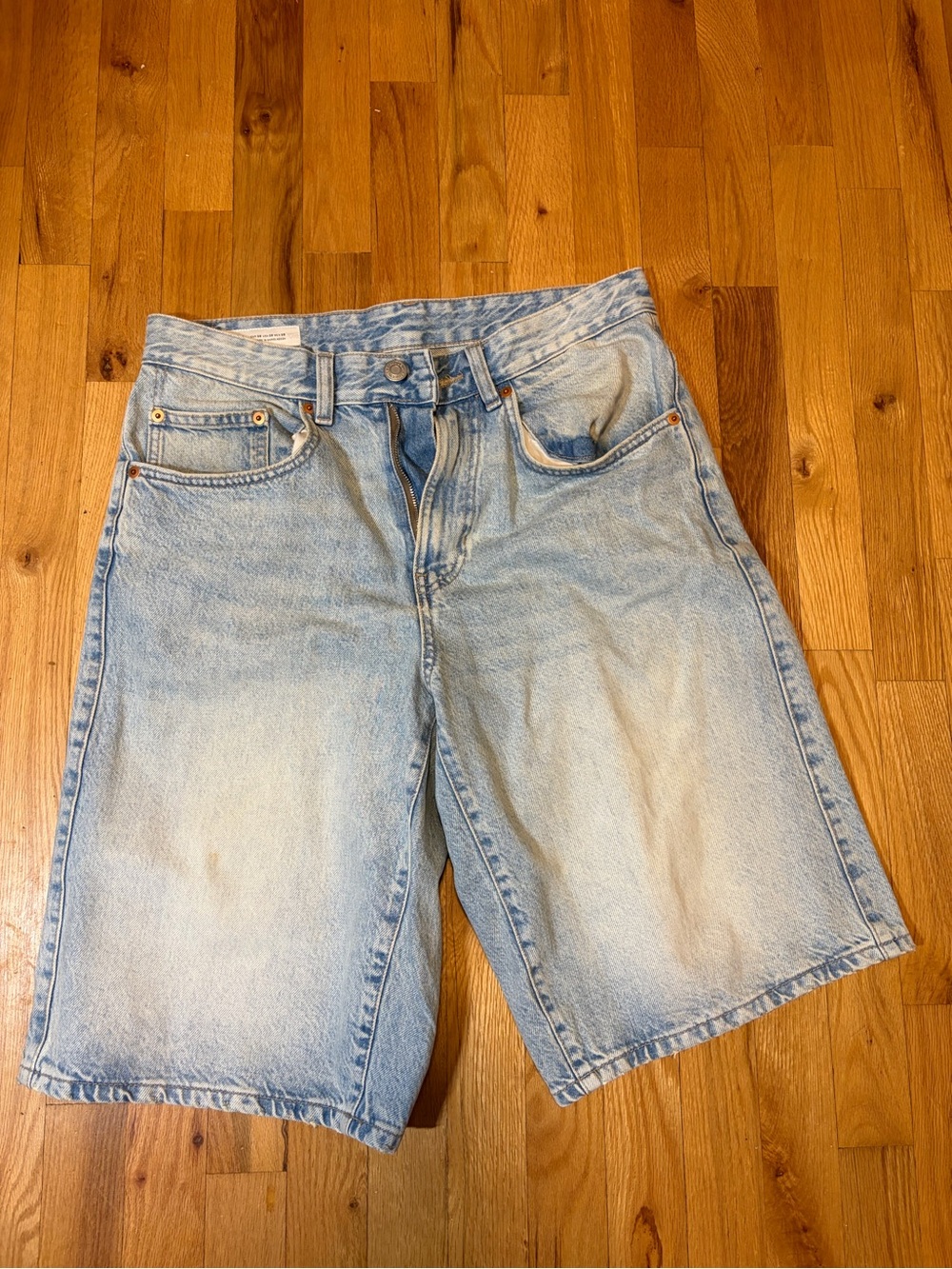 Zara Light Blue Washed Denim Men’s Shorts